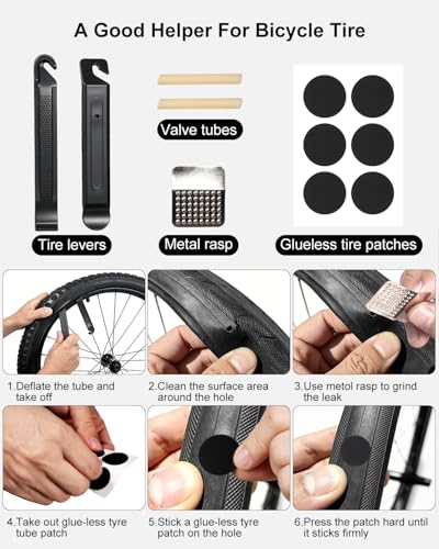 Bike Frame Bag with Repair Kit - Black - 16-in-1 Multitool & Pump