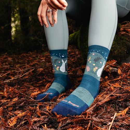 Darn Tough Women's Critter Club Micro Crew Lightweight Cushioned Socks Medium Eclipse