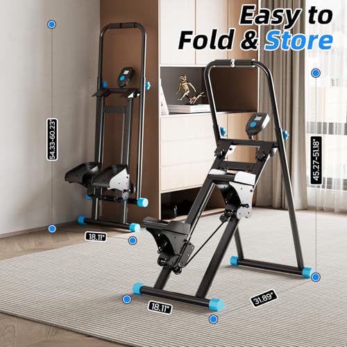 Foldable Stair Stepper for Home - Adjustable Climber Black
