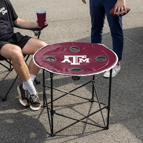 Portable NCAA Texas A&M Aggies Tailgating Table - 27.6" with Cup Holders