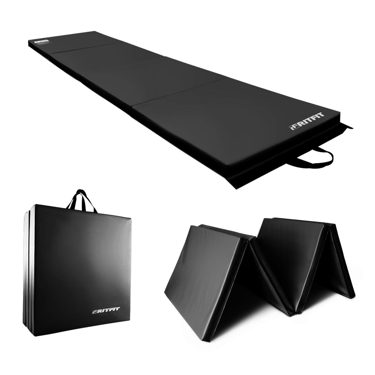 RitFit Upgraded Folding Exercise Mat, 2 Inch Thick Gymnastics Mat