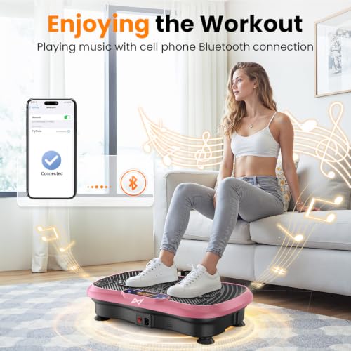 Vibration Plate Fitness Machine - 200W Bluetooth Design - Pink