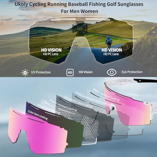 Sport Sunglasses with UV400 Protection for Running & Cycling