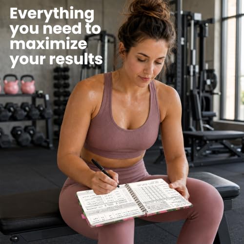 Prazoli 7-in-1 Workout Journal for Women - Garden Edition, Fitness & Progress Tracker