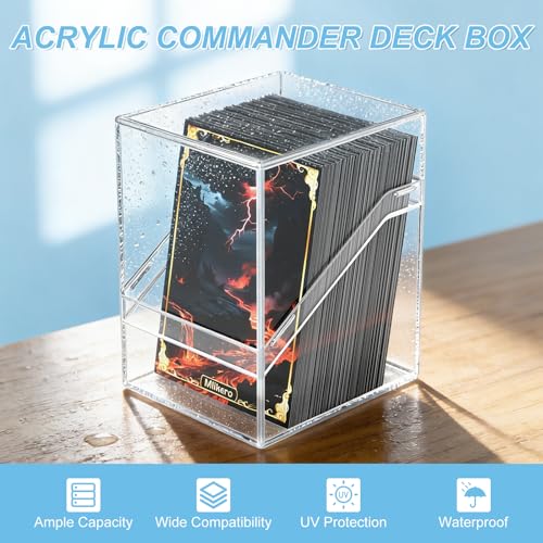 6 Pack Acrylic Card Deck Cases for 100+ Sleeved Cards