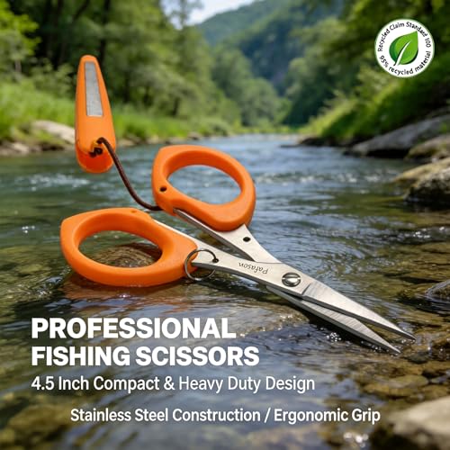 4.5" Fishing Line Scissors & Lanyard Set for Braided Lines