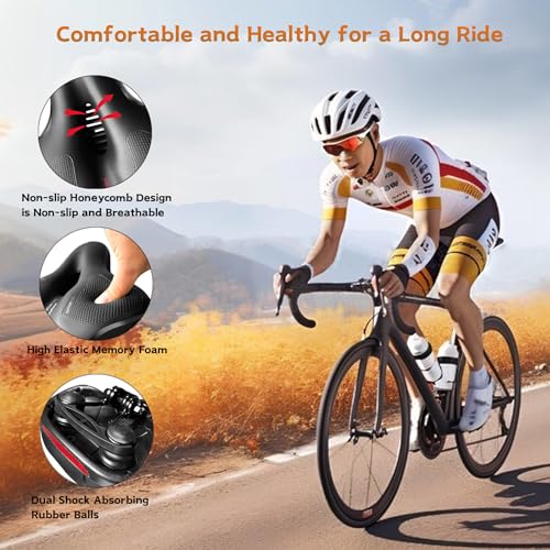 Blue Comfort Bike Seat Cushion with Memory Foam Waterproof Wide Bicycle Saddle