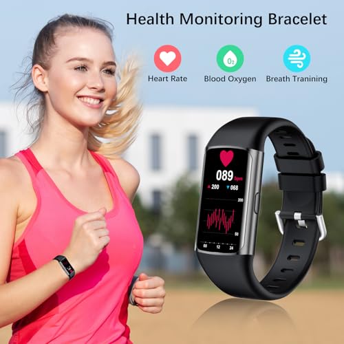 FKGZJF Black Waterproof Fitness Smart Watch with Heart Rate & Blood Oxygen Monitoring