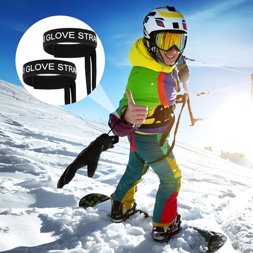 4-Pack Ski Glove Safety Straps - Elastic Wrist Leash for Snow Sports