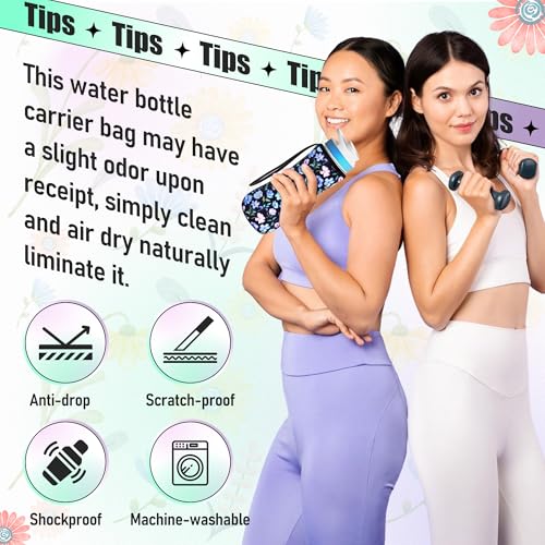 Flower Pattern Water Bottle Sleeve for Cirkul 22 oz - 3 Pack Insulated Cover by 2ooya