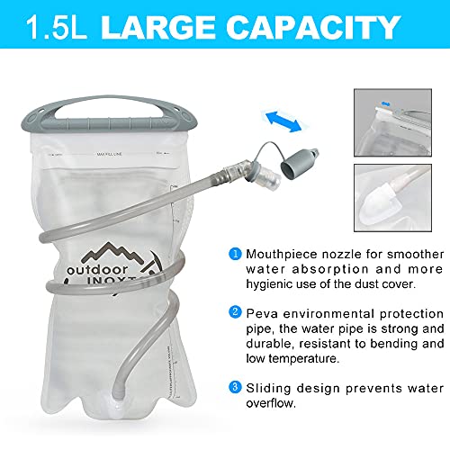Lightweight Hydration Vest Backpack with 1.5L Bladder - Light Gray & Dark Blue