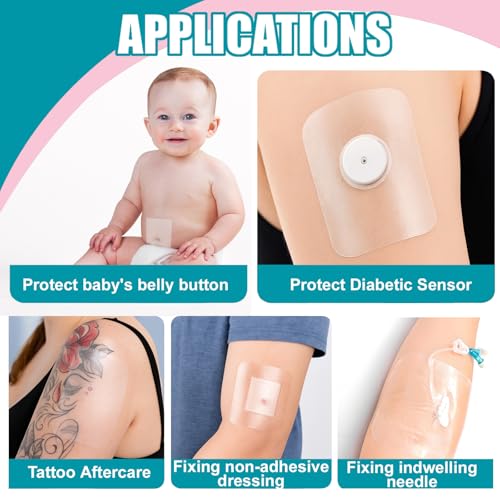 32 Pack Waterproof Bandages - Transparent Film Dressing for Wound Care & Tattoo Aftercare