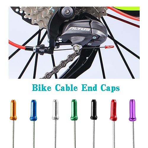 100PCS Colorful Bike Brake Cable End Caps - Durable Aluminum Crimps