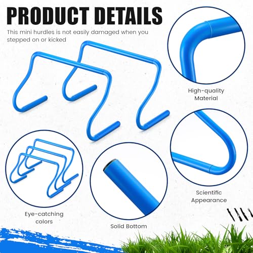 Speed Agility Training Hurdles Set - 16 Pieces, 12" - Blue