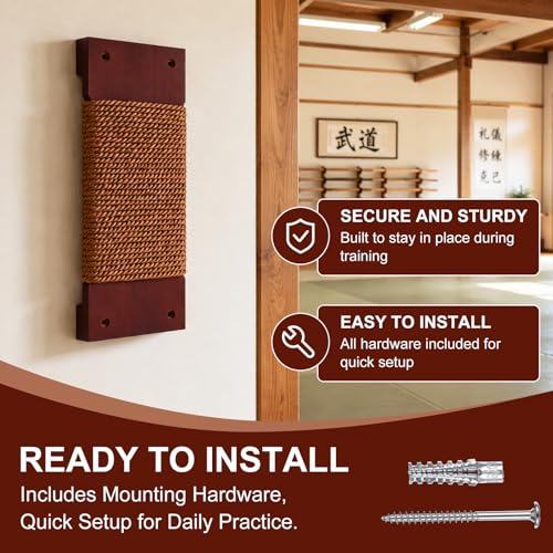 14.5 Inch Wall Mount Makiwara Punching Board for Martial Arts Training