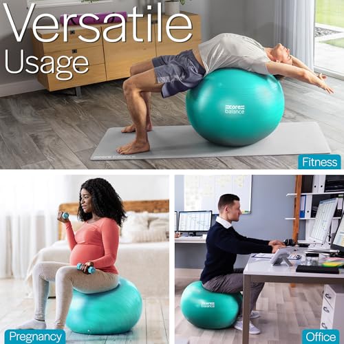 Stability Exercise Ball for Yoga & Fitness - 23-26in | Teal
