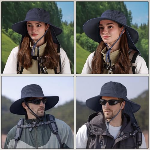 Rosoz Sun Hat for Men & Women with Neck Flap - UPF 50+ Fishing Hat, Navy ( variation: Navy / 1 )