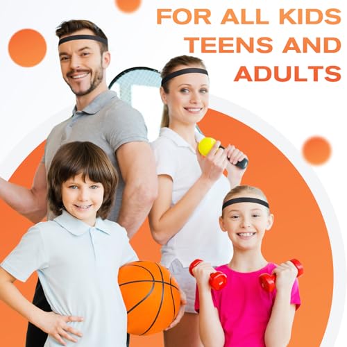 Thin Sports Headbands - 5 Pack Elastic No-Slip Hair Bands - Black