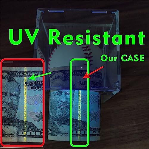 4-Pack UV Protected Clear Acrylic Baseball Display Cases - Dustproof Autograph Holders