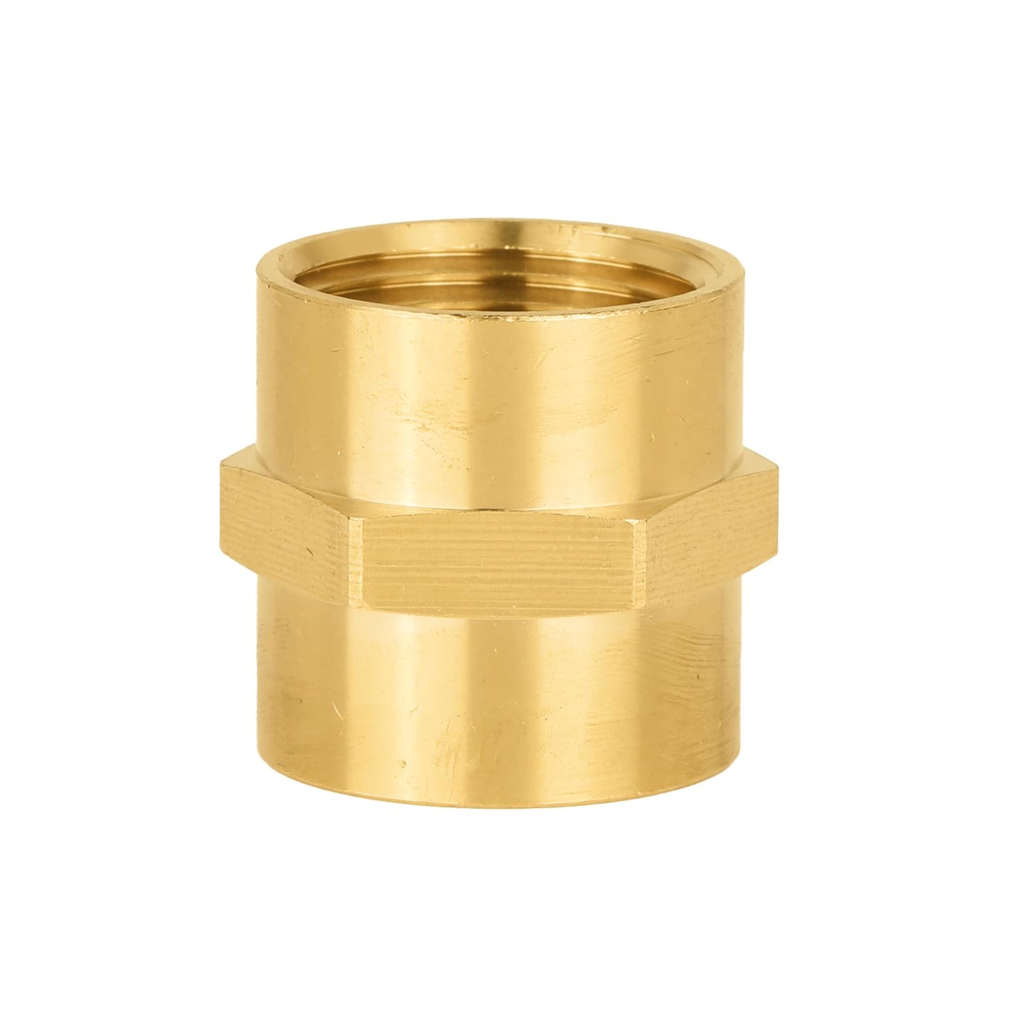 (Pack of 2) EFIELD 3/4" x 3/4" Female NPT Coupling, Soild Brass Hex Nipple Brass Pipe Fittings,(NPT076)
