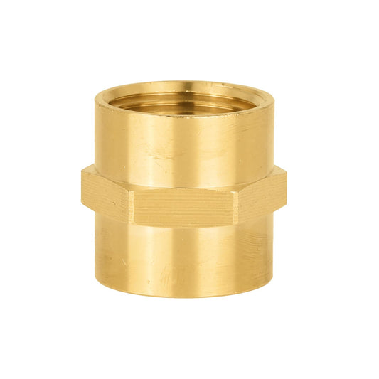 (Pack of 2) EFIELD 3/4" x 3/4" Female NPT Coupling, Soild Brass Hex Nipple Brass Pipe Fittings,(NPT076)