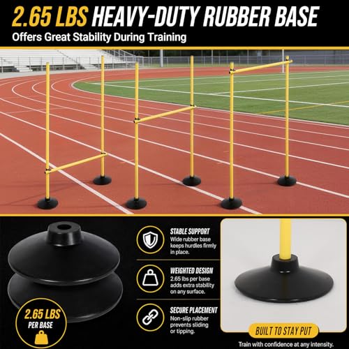 Adjustable Agility Hurdles Set of 3 - Heavy-Duty Training Poles