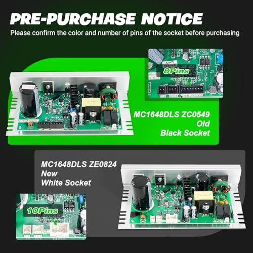 Treadmill Control Board - MC1648DLS 8 Pins Black Socket