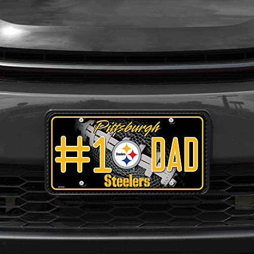 Pittsburgh Steelers #1 Dad Metal Auto Tag - 8.5" x 11"