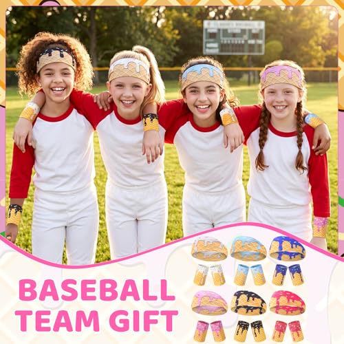 Ice Cream Sports Headbands & Wristbands - Multicolor 6 Pack