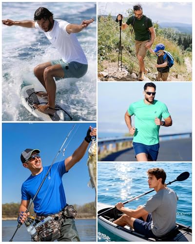 Men's Short Sleeve Rash Guard - UPF 50+ UV Protection Swim Shirt