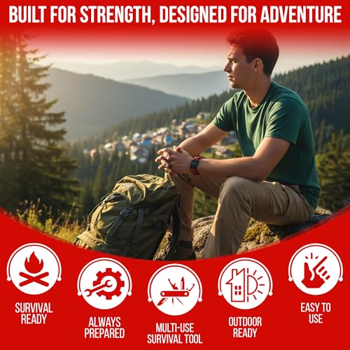 Paracord Survival Bracelets - 12-Pack with Quick-Release Clips