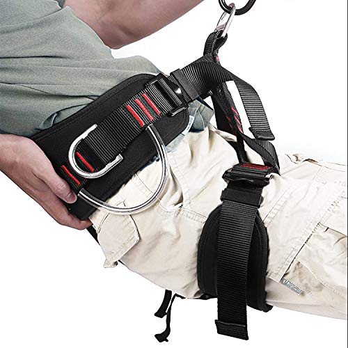 Adjustable Half-Body Climbing Harness Safety Belt with 4 Gear Hooks, 25kN, 300kg