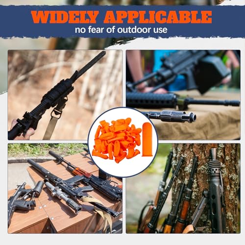 Rifle Muzzle Covers - 80 Pcs Latex Muzzle Protection - Orange