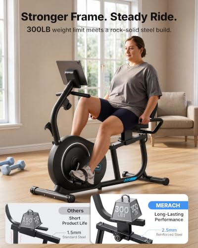Recumbent Exercise Bike with Bluetooth App & Heart Rate Monitor - S08