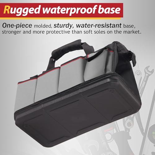 IRONLAND Tool Bag Organizer 16.5 Inch for men, Waterproof Heavy Duty ToolBag Organizer Storage, Tool box Organization, Soft Handle Large Zipper Carrying Toolbox, Dad Men Mechanic Birthday Gift