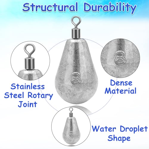 Fishing Weights - Long Casting Swivel Bell Sinkers 1/2oz - 10pcs