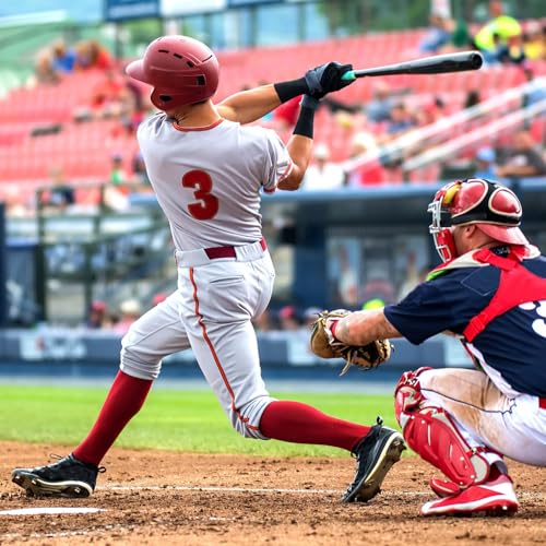 Baseball Socks and Belt Combo Set - Red, Medium Size