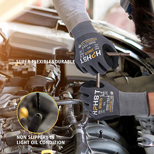 SF001 Work Gloves Comfort Stretch Fit, Power Grip, Smart Touch, Durable Foam Coated, 3Pairs & 12Pairs