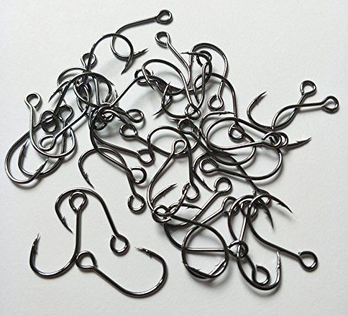 Inline Single Fishing Hooks - 30pcs Pack, Sizes 2/0-8#