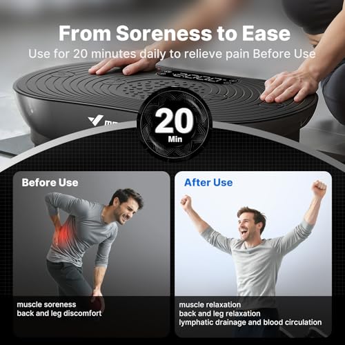 Vibration Plate Exercise Machine with Touchscreen - Black