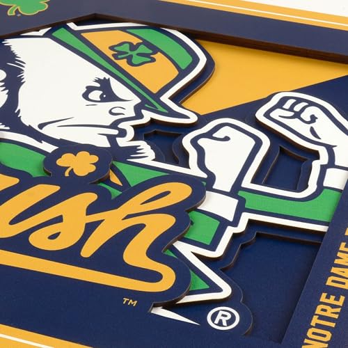 3D Notre Dame Fighting Irish Logo Wall Art - 12" x 12"