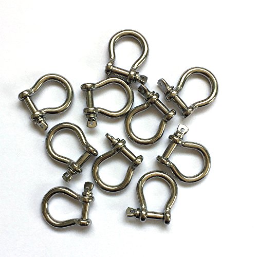 Stainless Steel Bow Shackle - 4mm, 10 Pieces for Paracord Jewelry