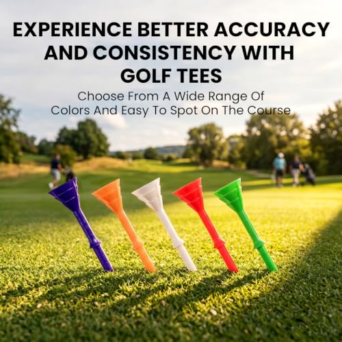 Multicolor Plastic Golf Tees 3 1/4 Inch Pack of 12, 24, or 60 - Unbreakable & Durable