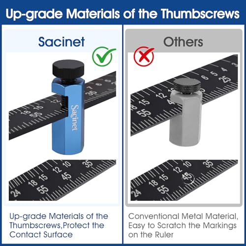Stair Gauge for Speed Square and Circular Saw Guide, Non-Slip Tall Stair Gauges Set with Holder & Carabiner, Anti-Scratch, Extend Slot Framing Square jig for Stair Rafter Layout, Carpenter Tools