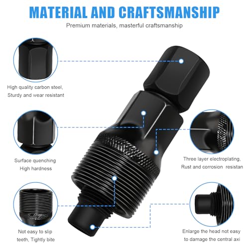 2-Piece Bike Crank Puller Tool - Universal Square Taper & Splined Crank Remover
