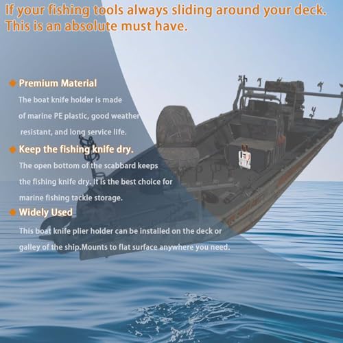 Boat Knife and Plier Holder with Marine Storage Organizer - Close Knife Rest