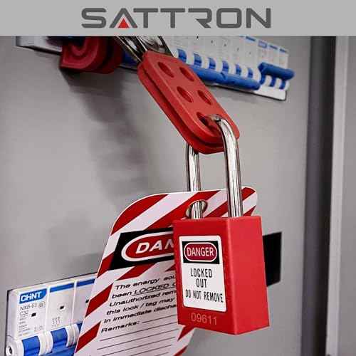 Lockout Tagout Locks, 10 Red Safety Padlocks OSHA Compliant, Keyed Differently Loto Locks (2 Keys Per Lock) for Lock Out Tag Out Stations