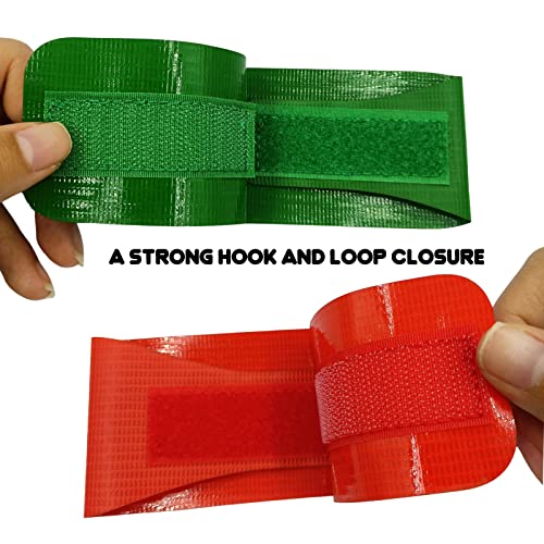 Wrestling Ankle Bands - 4PCS Red & Green Vinyl Scoring Bands