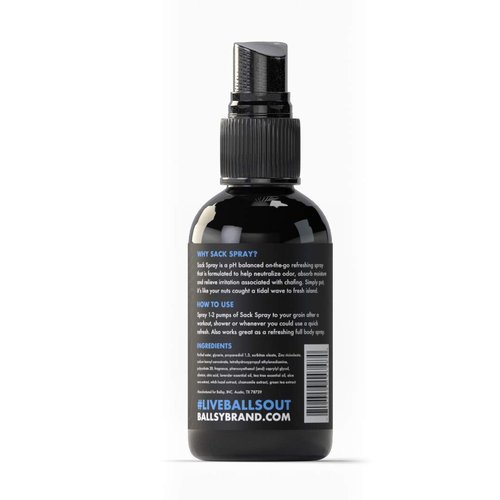 Ballsy Body & Groin Spray - Men's Deodorant for Odor Control & Skin Relief | Tea Tree & Aloe Vera, 2 oz