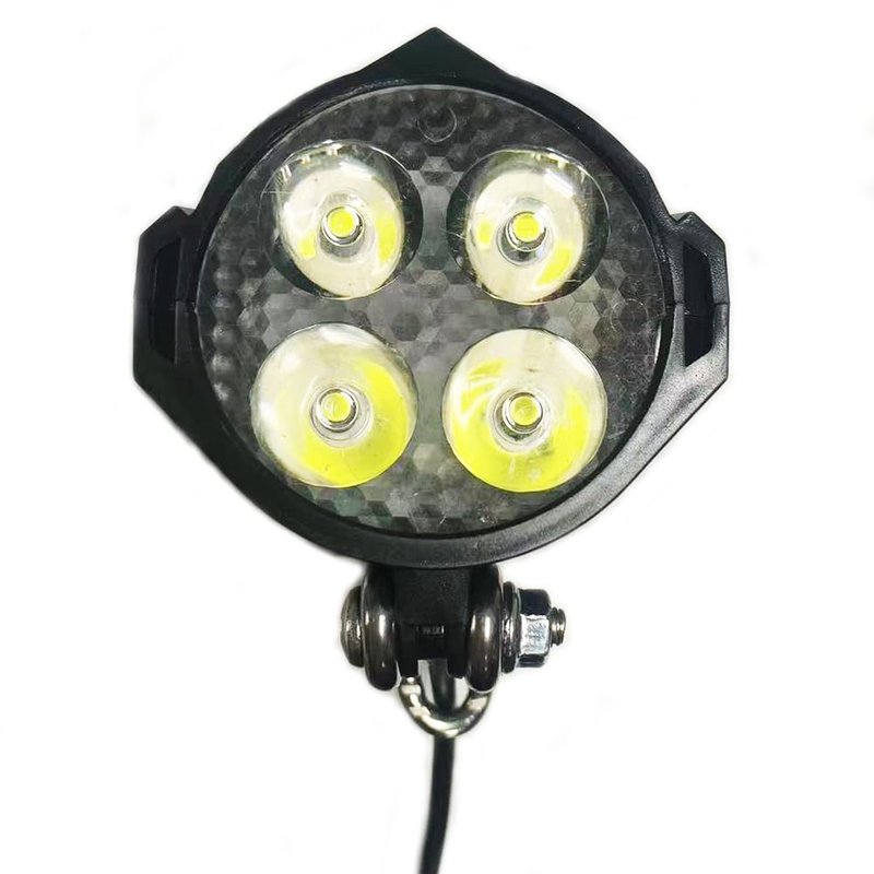 Ebike Headlight 36V-48V Super Bright LED Light for Electric Bike Scooter Mountain Bike Light for Night Riding Waterproof (Long calbe (Plug Holes))